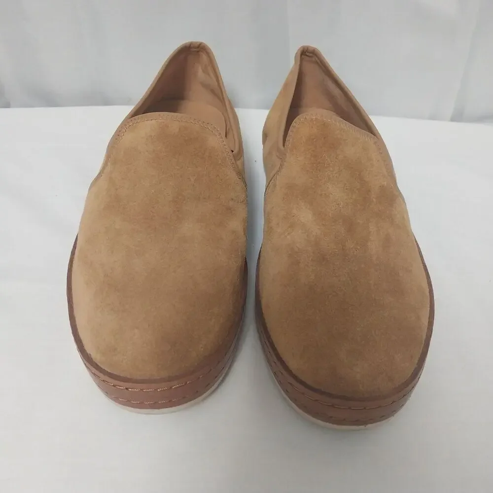 Vince Tan Suede Loafers slip on minimalist 10